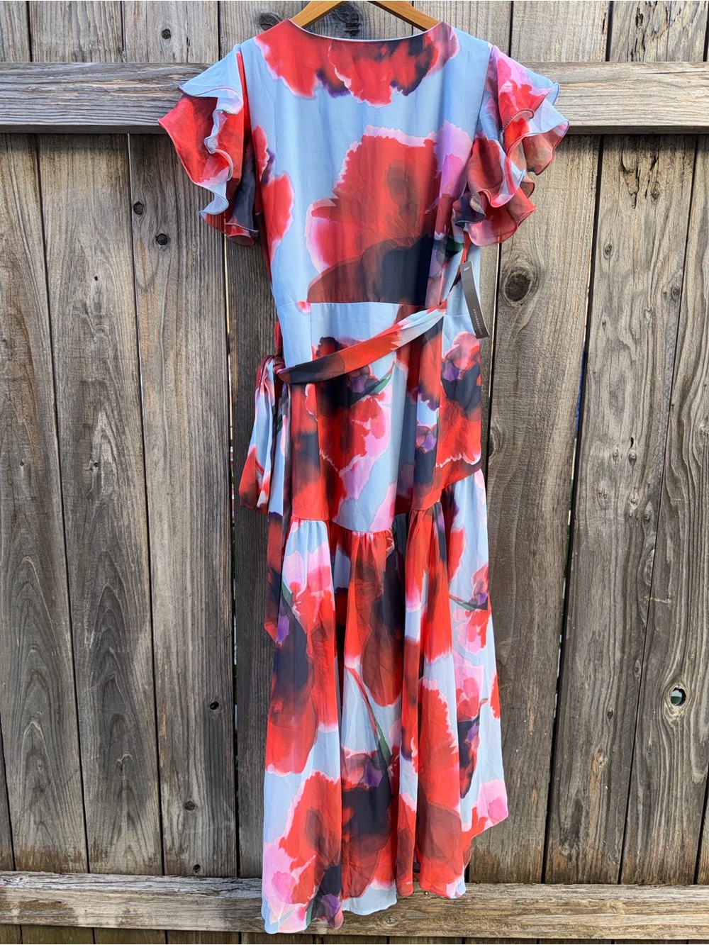 Hutch Anthropologie Zola Flutter-Sleeve Wrap Maxi Dress Size MP - Picture 6 of 13